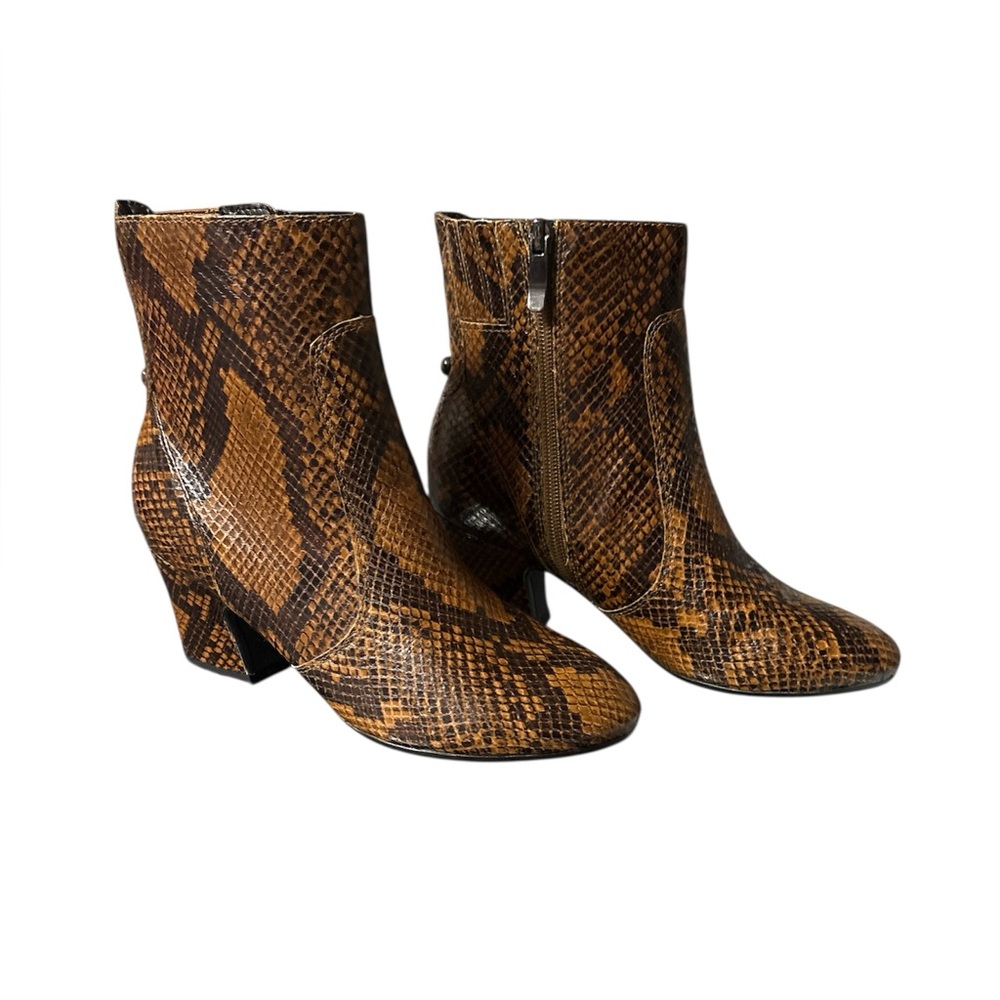 NWT Easy Spirit Snakeskin Ankle Boots - Brown/Black.